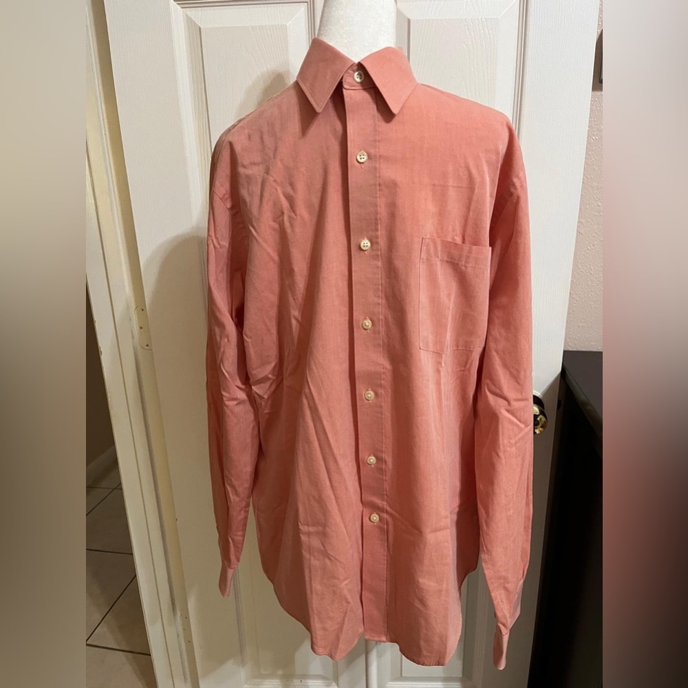 (D) Van Heusen Flex Collar Shirt Mens Button Up Long Sleeve